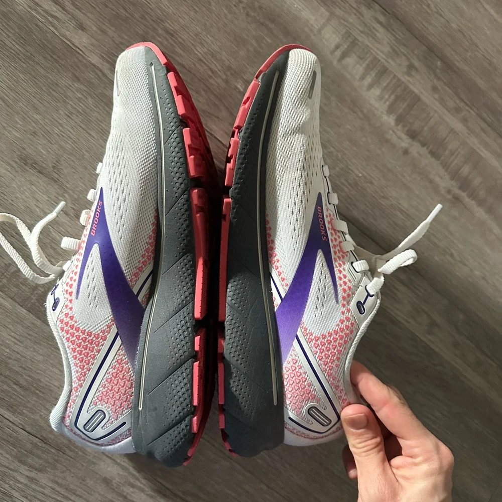 Brooks Women's Ghost 14 Running Sneakers Size 9 White Purple Coral - Picture 4 of 9